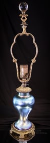 Steuben Blue Aurene 20 1/2" Art Glass Iridescent Table Lamp