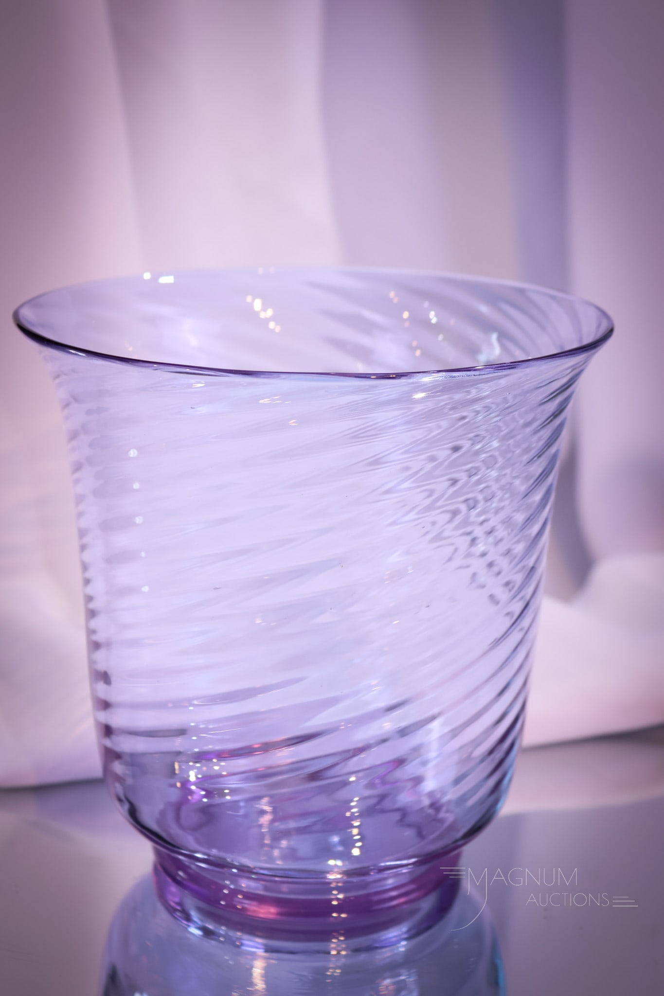 Steuben #6030 Swirl Art Glass Vase in Wisteria (1 of 5)