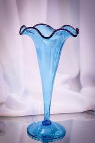 Steuben Celeste Blue & Amethyst Rare Color Combination 9 3/4" Vase