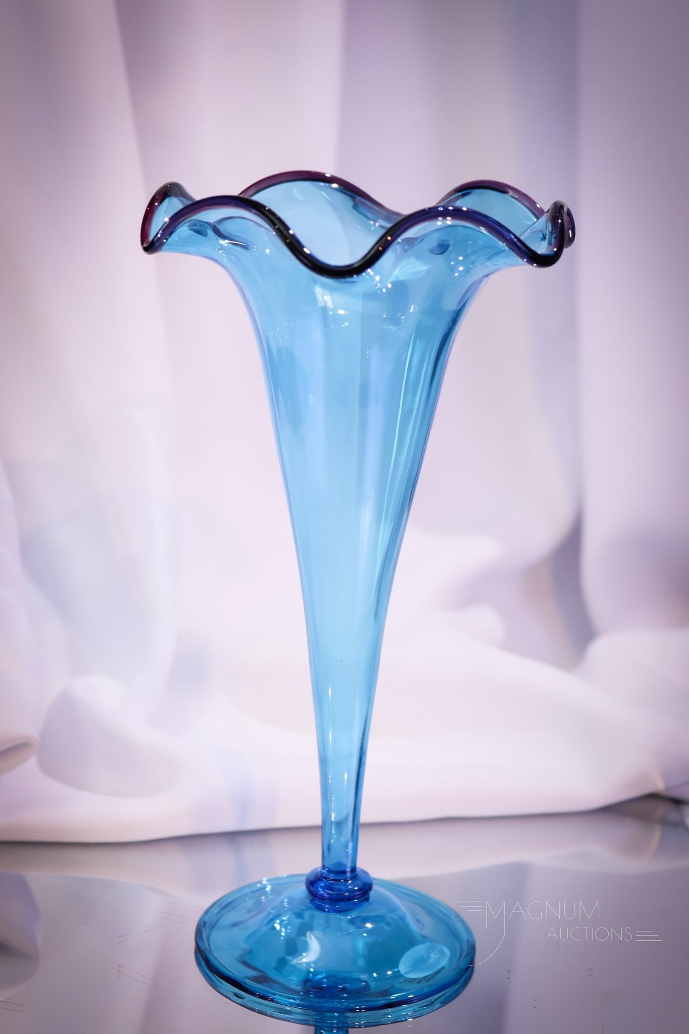 Steuben Celeste Blue & Amethyst Rare Color Combination 9 3/4" Vase (1 of 4)