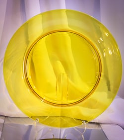 Steuben Bristol Yellow 14" Glass Tray