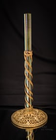 Steuben Gold Aurene Art Glass Ormulu Bud Vase