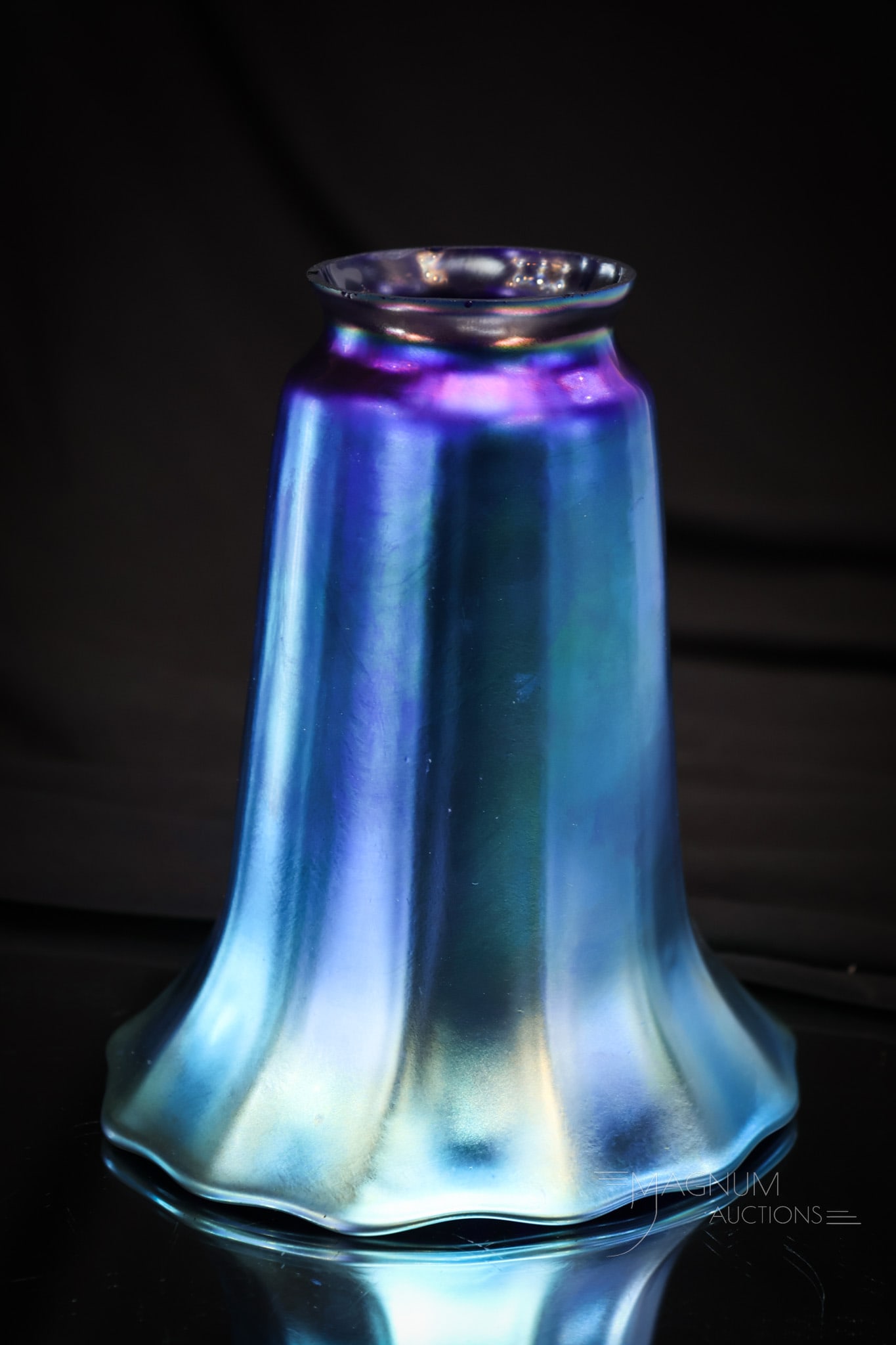 Steuben Blue Aurene Art Glass 5 1/2" Shade (1 of 9)