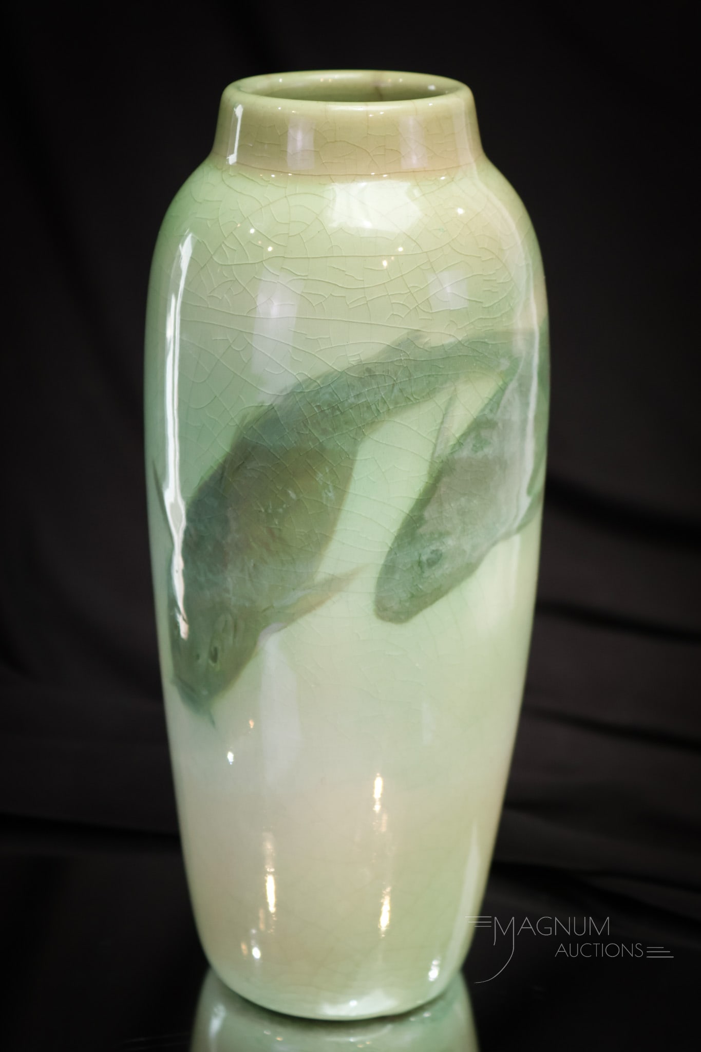 Rookwood "IV" Sea Green Glaze Koi Fish 8 1/2" Vase (1 of 8)