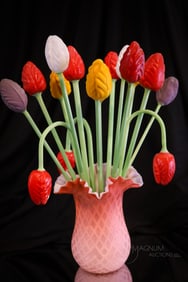 16 pc Lot German Blown Glass Tulips