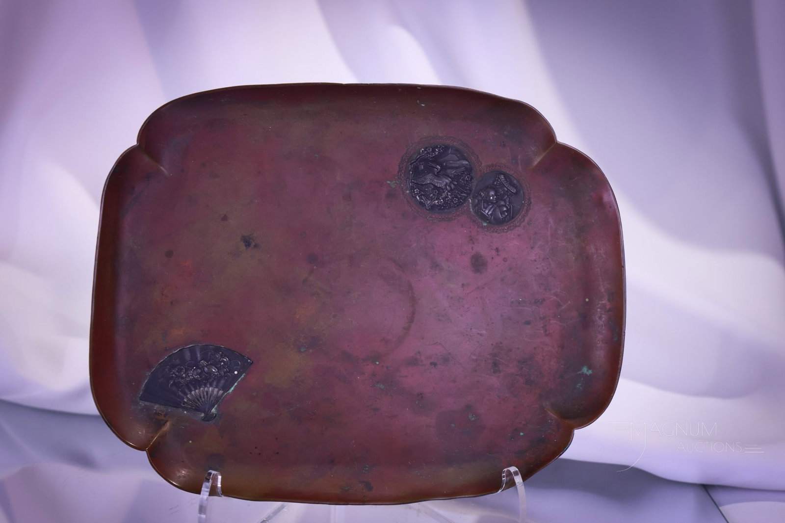 Gorham Aesthetic Movement Mixed Metals Calling Card Copper & Sterling Tray (1 of 8)