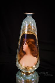 Marked Royal Vienna Porcelain Portrait 8 3/4" Vase