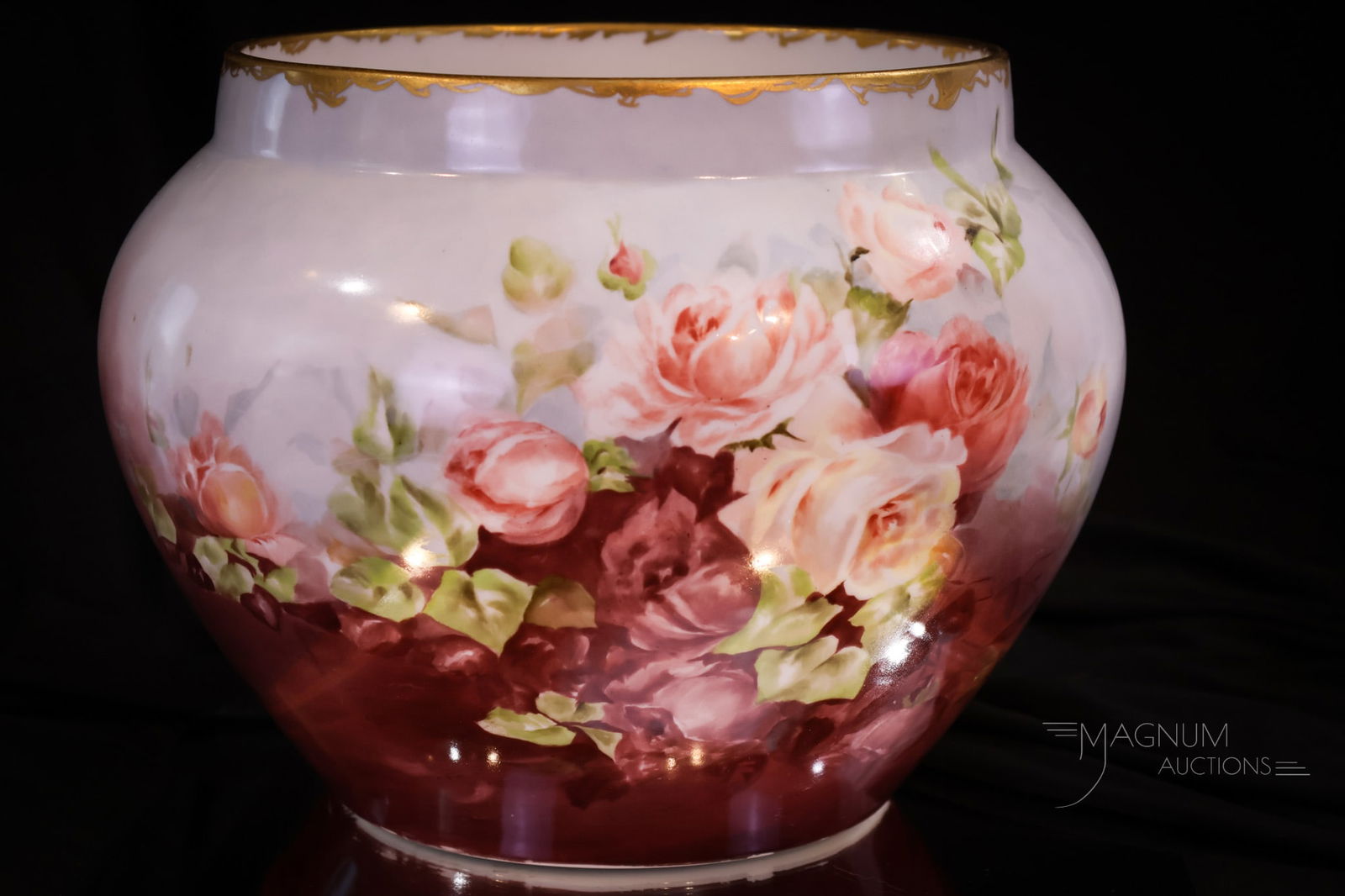 D. & Co. France Limoges Hand Painted Roses Jardinere (1 of 7)