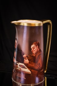 Willets Belleek Hand Painted Porcelain Monks 11" Tankard