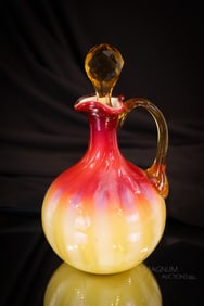 New England Glass Plated Amberina Victorian Cruet