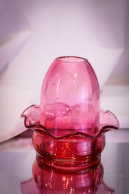 Cranberry Glass Fairy Lamp