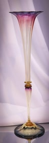 Exceptionally Rare 13 1/2" Webb Alexandrite Victorian Glass Trumpet Vase
