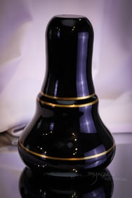 Mirror Black Gilt Decorated Art Deco Antique Glass Tumble-Up Night Set
