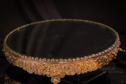 Victorian Silverplate 14" Bevelled Plateau Mirror