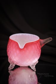 Rare Mother of Pearl Victorian Glass Warm Rum Server