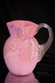 Rare Harrach Phoenix Victorian Overshot Peloton Glass Water Pitcher