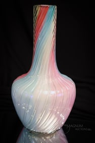 Loetz Rainbow Victorian Uranium Art Glass 11" Vase