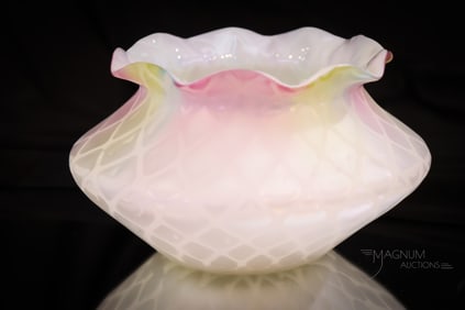 Rainbow Victorian Mother of Pearl Satin Art Glass Vase