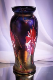 Palme Koenig Antique Art Glass Iridescent 10" Vase