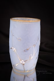 Signed Daum Nancy Art Cameo Glass Tumbler