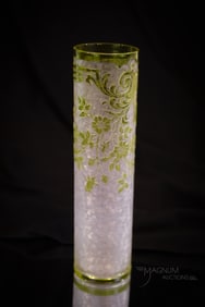 Baccarat Acid Cutback French Cameo Glass Stick 6" Vase
