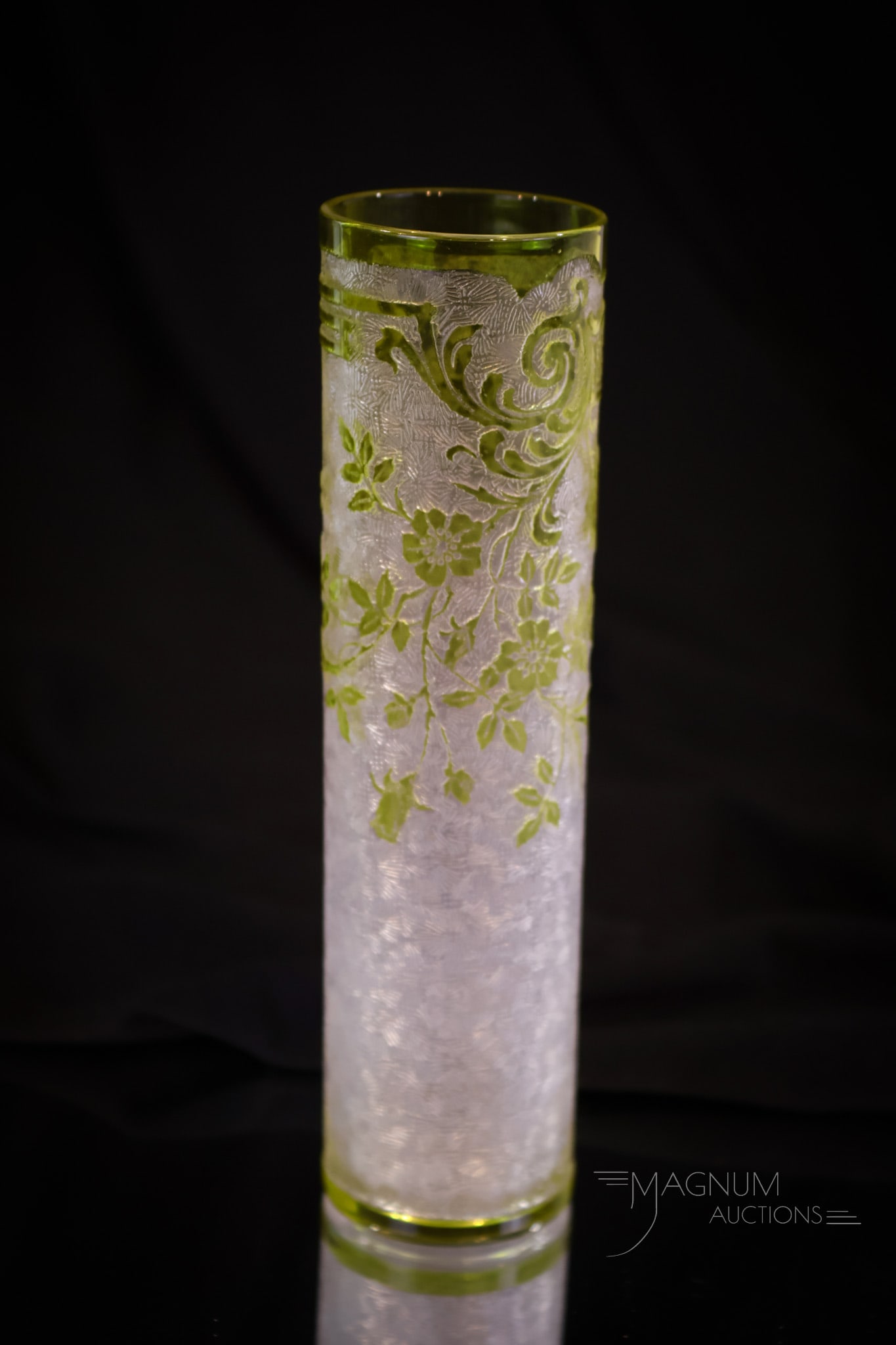 Baccarat Acid Cutback French Cameo Glass Stick 6" Vase (1 of 7)