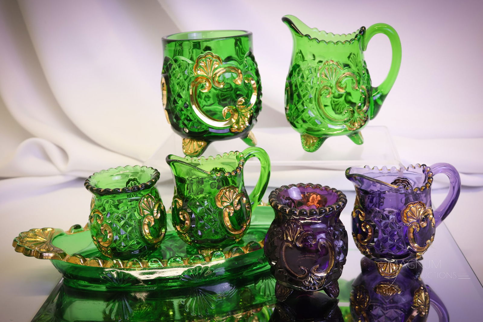 7 pc Lot Victorian Riverside Croesus Glass (1 of 9)