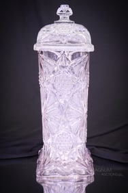U.S. Glass Illinois Pattern Glasws Straw Jar