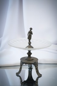 Middletown Victorian Silverplate & Glass Victorian Calling Card Holder