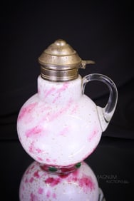 Northwood Victorian Cranberry Spangle Glass Prima Donna Syrup Pitcher