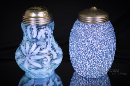 2 pc Lot Victorian Glass Sugar Shakers Northwood & More