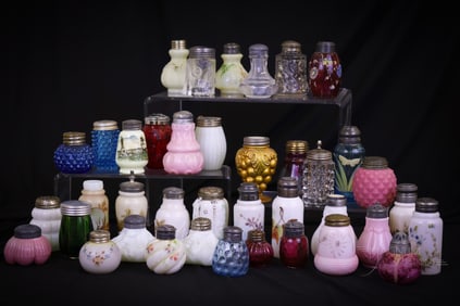 39 pc Lot Victorian Glass Salt Shakers
