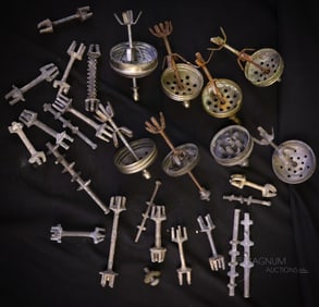 28 pc Lot Antique Victorian Salt Shaker Parts