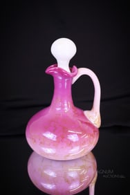 New England Peachblow Victorian Agata Glass Cruet