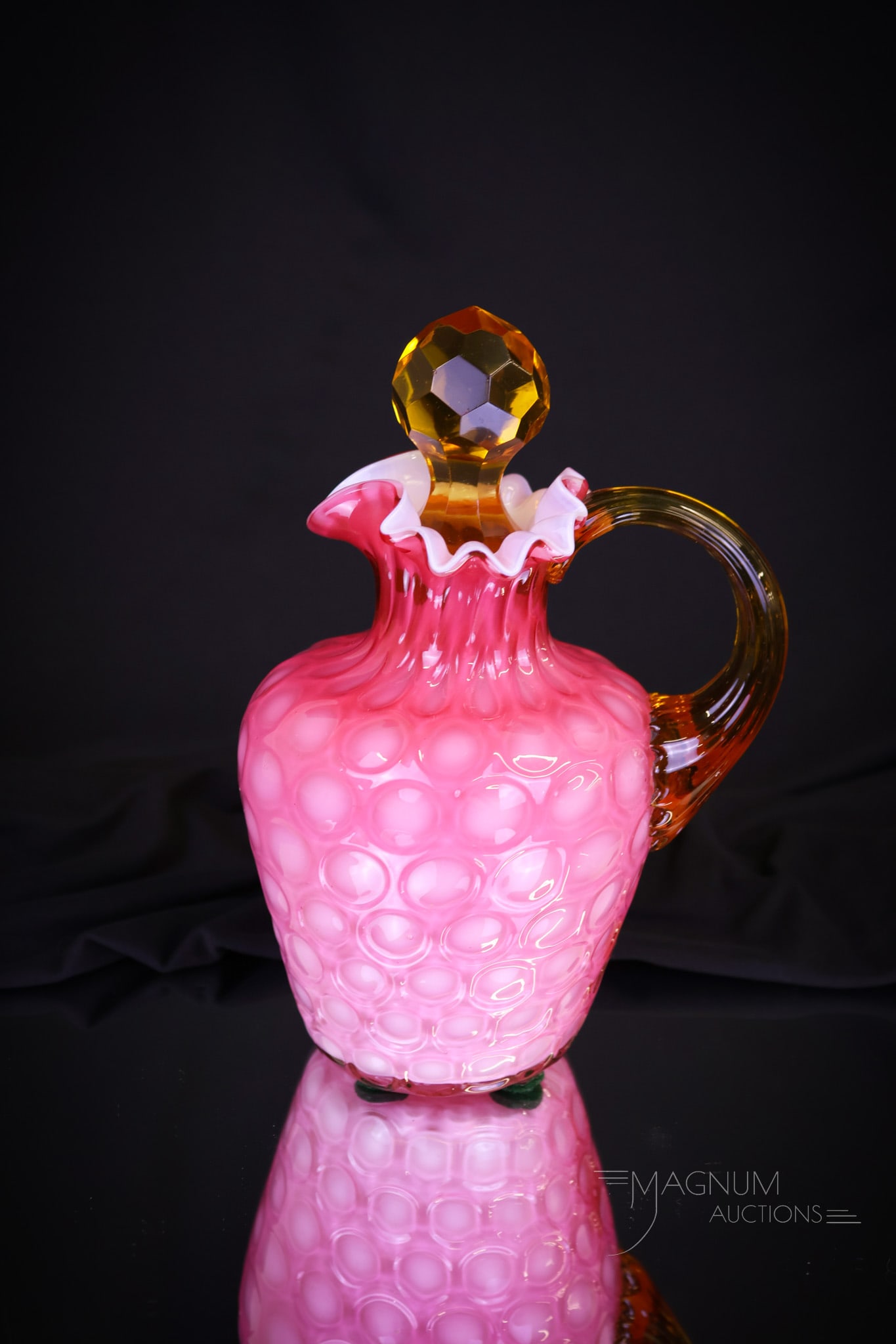 Phoenix Victorian Pink Cased Honeycomb Ketchup Bottle Cruet (1 of 7)