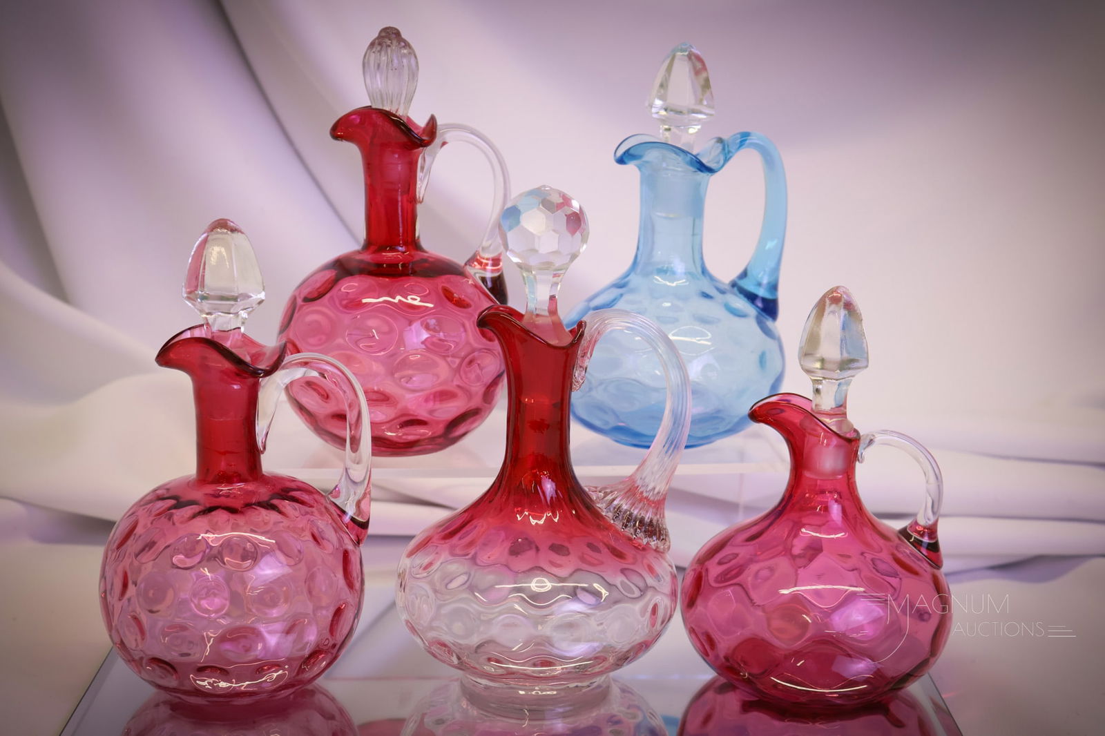 5 pc Lot Hobbs Phoenix & More Victorian Glass Cruets (1 of 11)