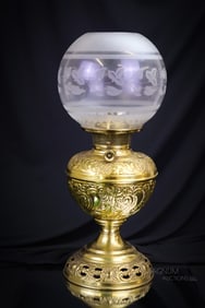 Bradley & Hubbard Brass Oil Lamp
