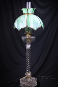Fostoria 35" Colony Swirl Cascade Victorian Banquet Oil Lamp