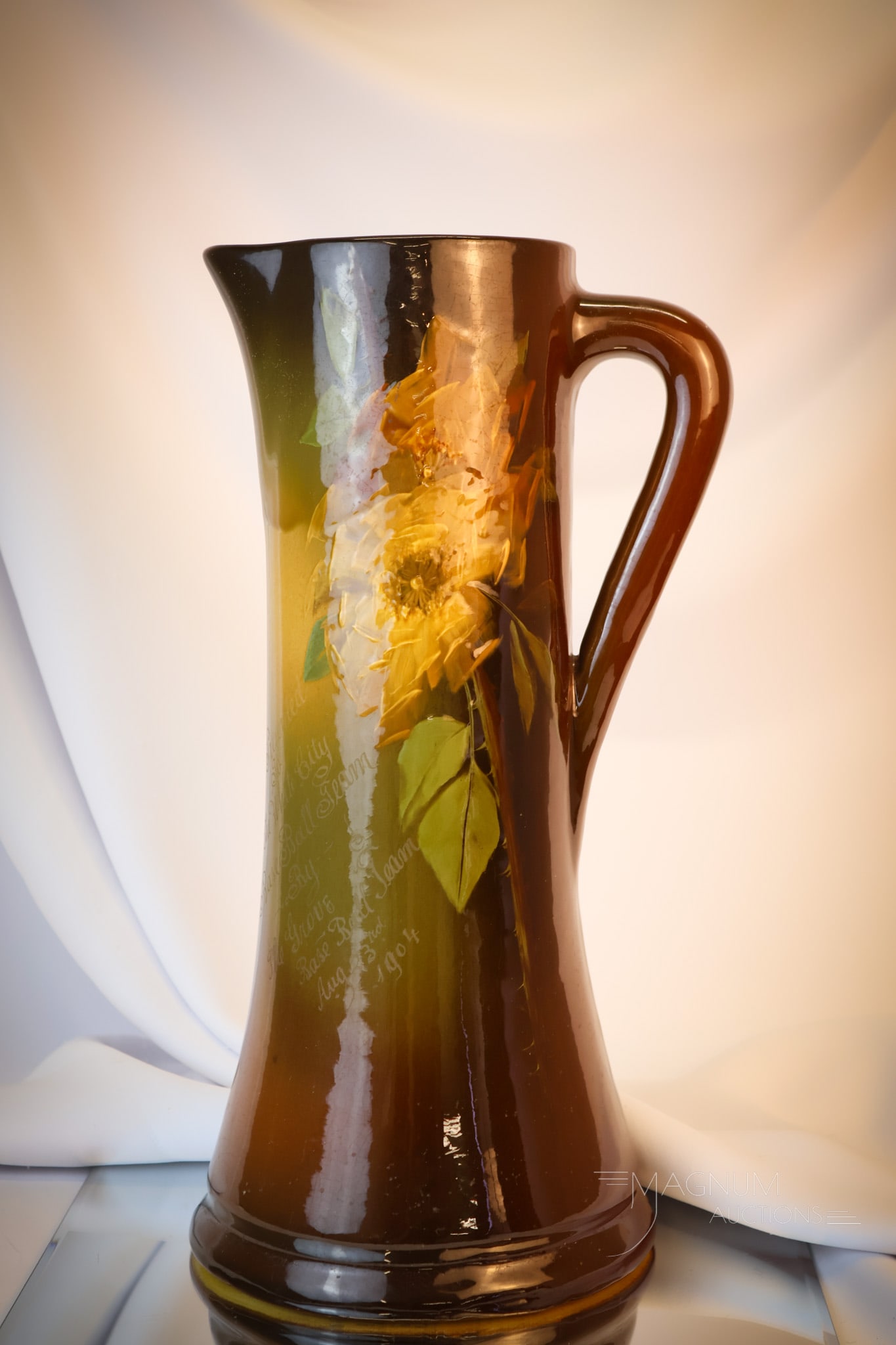 15 1/2 dated 1904 Owens Standard Glas Pottery Tankard Pitcher Baseball Interest (1 of 7)