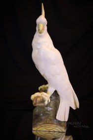 Marked Royal Dux Czechoslovakia Porcelain Cockatoo 16" Figurine