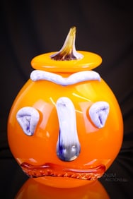 Scarce 12" Blenko Jack O' Lantern Glass Pumpkin