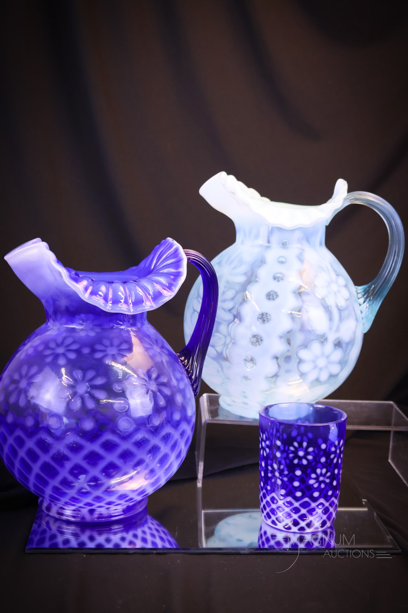 3 pc Lot Fenton L.G. Wright Opalescent Art Glass (1 of 11)