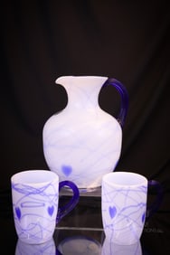 3 pc Lot Fenton Dave Fetty Art Glass Hanging Hearts