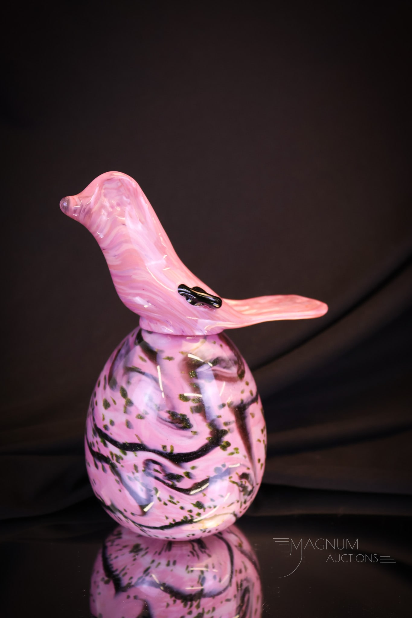 Very Rare Fenton Dave Fetty Art Glass Bird on Egg Whimsy (1 of 5)