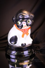 Gillinder Decorated Glass Puppy Dog Boudoir Lamp