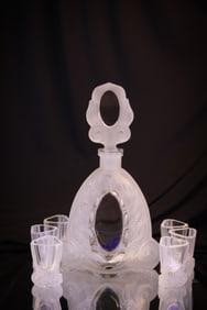 7 pc Czech Zelesny Bros. Art Deco Decanter Set
