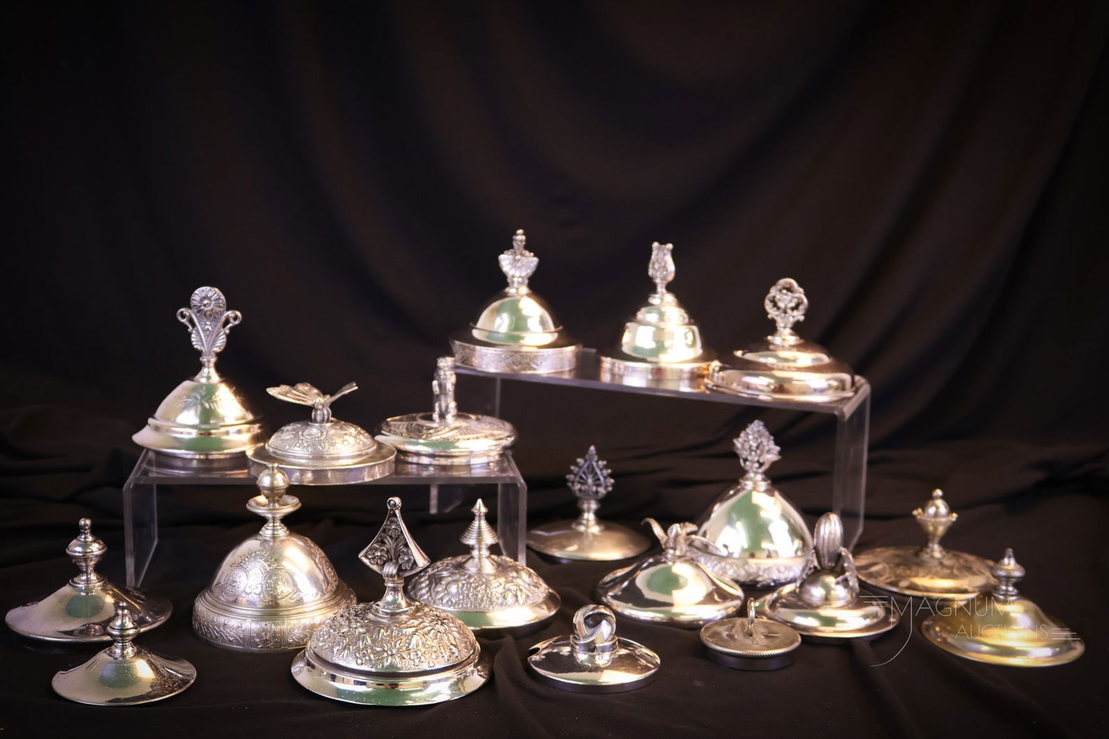 19 pc Lot Victorian Silverplate Pickle Castor Lids (1 of 10)