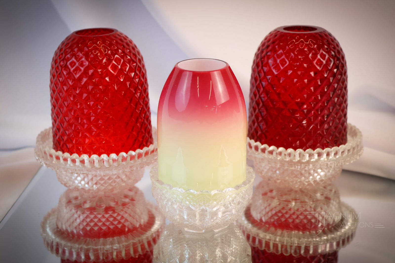 3 pc  Lot Victorian & More  Glass Fairy Lamps (1 of 8)