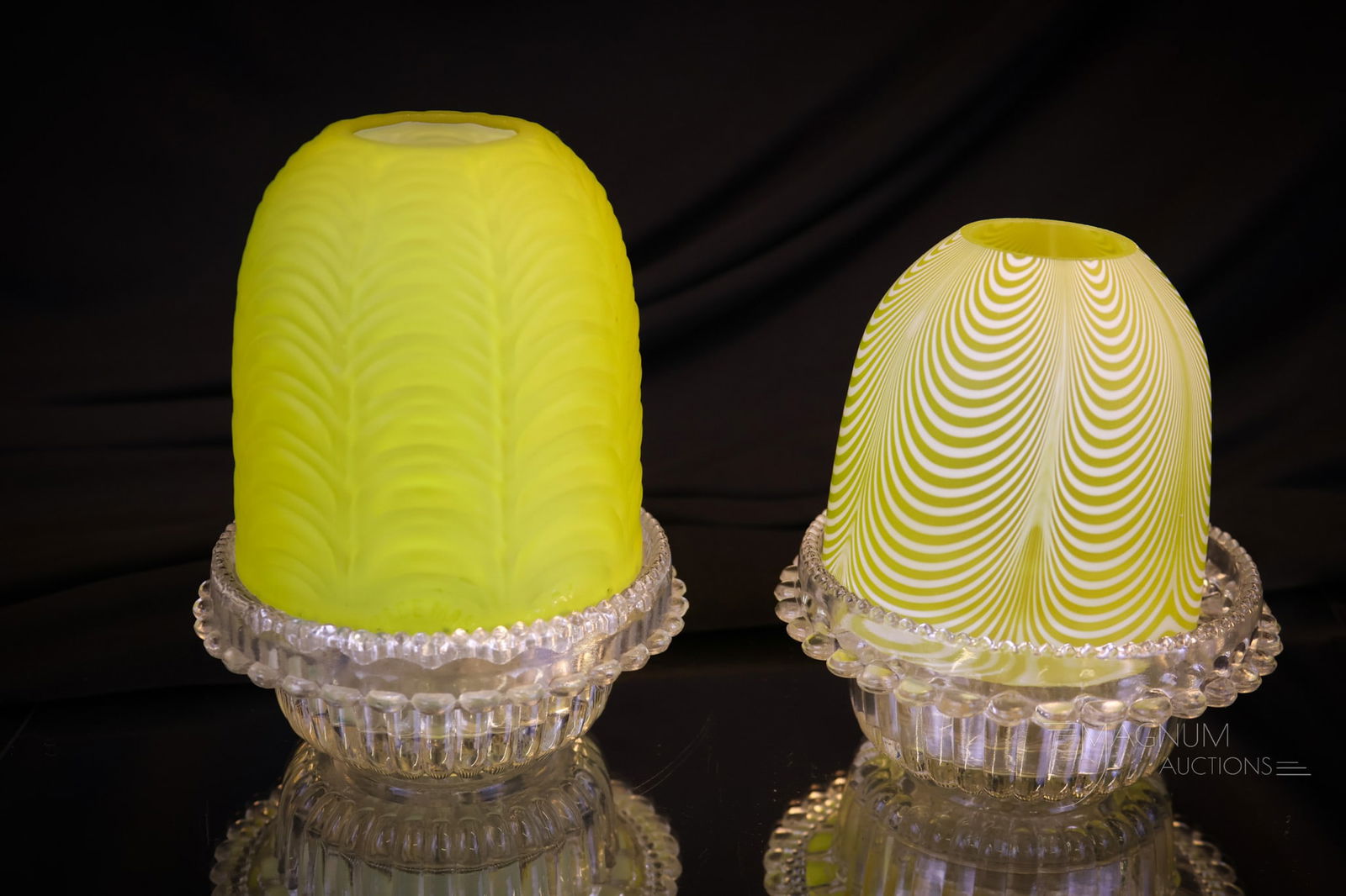 2 pc Lot Victorian Glass Fairy Lamps (1 of 9)