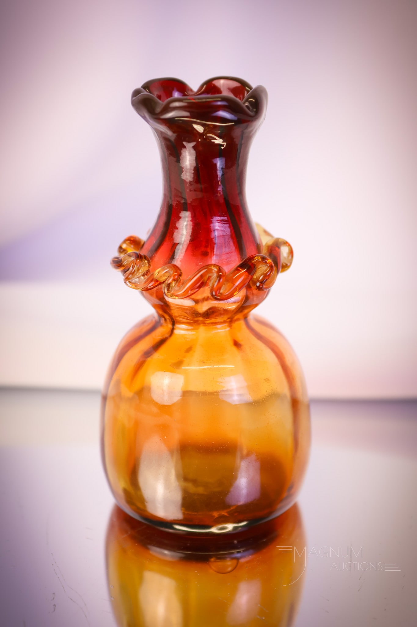 Mt. Washington Victorian Amberina Glass Cabinet 3 1/2" Vase (1 of 6)